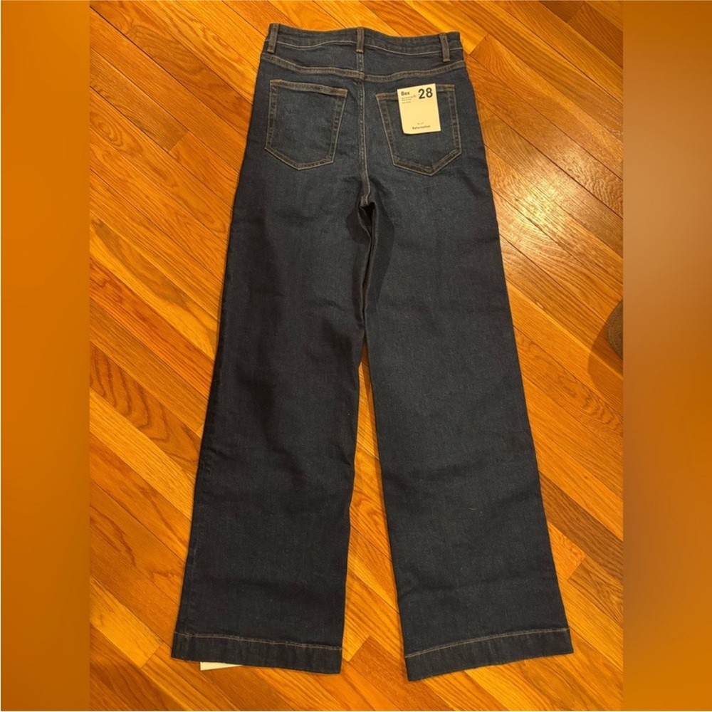 Reformation Wheeler High Rise Wide Leg Jeans - Deep Blue - Picture 4 of 4